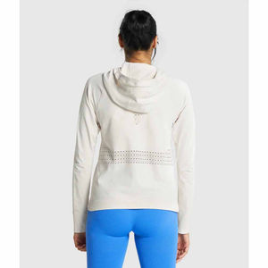 Venta al por mayor ODM/OEM Puls tamaño pulóver Sudadera con capucha mujer transpirable de punto completo personalizado Logotipo de impresión ligera lavado con ácido con capucha - Product Image 3