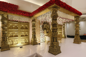 Panneaux de fond découpés au laser dorés Maharaja pour scène de mariage, scène de réception personnalisée indienne, fournitures de mariage, États-Unis - Product Image 2