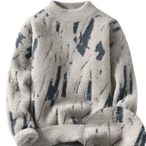 Nouveauté Nouveau design Pulls pour hommes Chauds Pulls à col rond en tricot respirant à couleurs contrastées Pulls pour hommes - Product Image 1