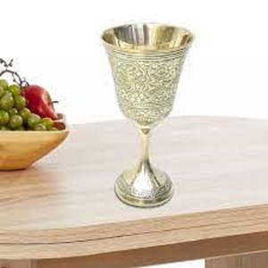 Brass <b>Wine</b> <b>Goblet</b> Handmade Engraved Chalice Vintage Metal Drinking Cup Antique Style Barware Wedding Gift Decorative Tableware - Product Image 1