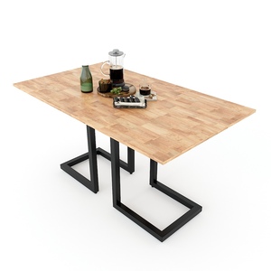 Juego de Comedor Racoli BA68050 Rectangular 140/160x80cm de Madera MDF con Patas de Hierro, Material de Piedra Sinterizada, Ensamblado - Product Image 2