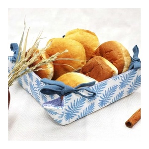 Wholesale 100% Cotton Fabric New Patterns Eco-friendly Washable Folding Gorgeous Versatile <b>Bread</b> <b>Basket</b> With Drawstring Closure - Product Image 1