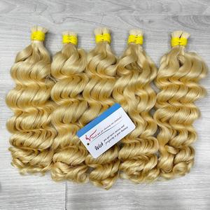 Top <b>Russian</b> color bulk Hair steam deep wave 613 color high quality ready to ship 20 inches 100% Raw Vietnamese hair - Product Image 3