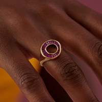Bague tendance en or pur 14 carats avec pierre de rubis naturelle en forme de baguette, bijoux fins pour mariage, fête, cadeau de la Saint-Valentin