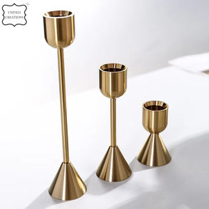 European Luxury Classical Metal Candle Holder Golden <b>Candlestick</b> for Wedding Christmas Table Home Decor Other Candle Jars - Product Image 2