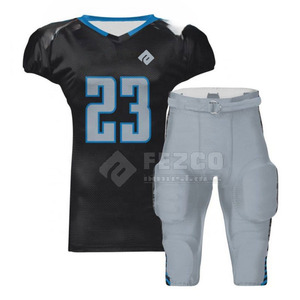 Ensembles d'uniformes de football américain grande taille de haute qualité, manches courtes, 100 % polyester, personnalisables pour équipe, respirants et à séchage rapide - Product Image 1