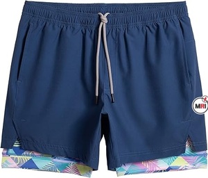 Custom logo sportwear Mens Workout <b>Short</b> 2 in 1 Stretch Gym <b>Shorts</b> Running <b>Shorts</b> <b>with</b> Compression Liner <b>Zip</b> Pocket Men's <b>Shorts</b> - Product Image 5