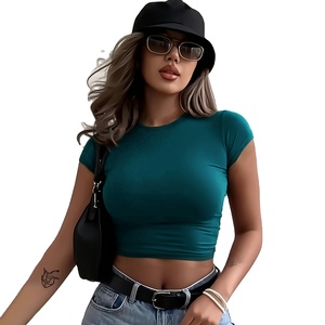 Camiseta Corta Moderna para Mujer, Algodón Suave, Informal, Cómoda, Transpirable, Ropa de Verano, Moda Urbana, Estilo Juvenil - Product Image 1
