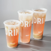 Gobelets en plastique jetables personnalisés avec logo, 12oz, 16oz, 22oz, givrés/transparents, pour boissons froides et chaudes, thé au lait à bulles Boba, en PP rigide, avec couvercles