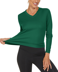 Camisetas de Manga Larga Personalizadas para Mujer, de Alta Calidad, Color Sólido, Cuello en V, Diseño de Hombros Caídos, Lisas - Product Image 6