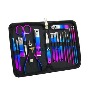 Vente en gros, coupe-ongles en acier inoxydable, outils, ensemble cadeau, ensemble de manucure et pédicure avec étui en cuir, Kit de manucure - Product Image 5