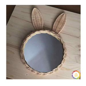 Acento colgante decorativo de espejo de ratán para el arte de la pared del hogar adecuado para interiores modernos y bohemios Vietnam - Product Image 6