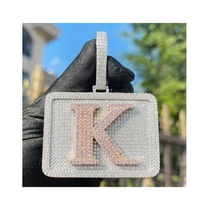 5Ct Round Cut <b>Simulated</b> <b>Diamond</b> Vintage Custom Hip/Hop Charm Pendant Stainless Steel Premium Fashion Pendant - Product Image 3