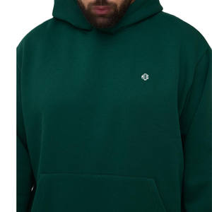 Sudadera con Capucha de Felpa de Algodón de Color Sólido para Hombre, Corte Holgado, con Logotipo Mínimo, para Proveedores de Ropa al por Mayor OEM - Product Image 3