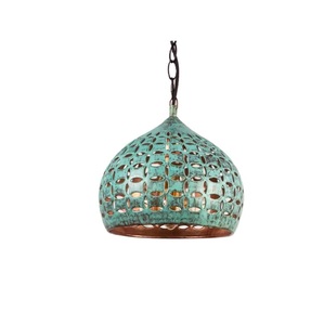 Lampe suspendue vintage à patine marocaine, fabriquée à la main, avec découpe en forme de dôme, lampe de plafond, taille personnalisée, couleur - Product Image 1