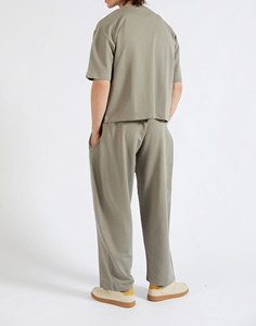 Camiseta de moda de verano para hombre, algodón pesado, manga corta y ajuste holgado, Color sólido, tela de punto 100% - Product Image 2