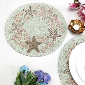 แผ่นรองจานประดับลูกปัด งานแฮนด์เมดสุดหรู สำหรับตกแต่งโต๊ะอาหารในวันหยุด ดีไซน์ปรับแต่งได้ ทนทาน กันลื่น งานฝีมือ MS ชิ้นงานที่ไม่เหมือนใคร - Product Image 3
