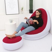 Canapé gonflable moderne DON FELIZ AE-120 en PVC avec repose-pieds, portable et pliable, pour salon, chambre, hôpital