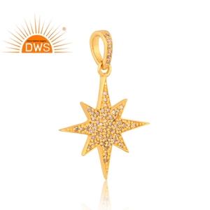 ชุดเพชรจี้ดีไซน์รูปดาวประดับอัญมณีชุบด้วยเงิน18K สีทอง925สันติภาพ - Product Image 5