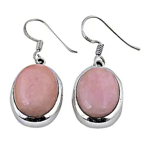 Boucles d'oreilles pendantes en argent sterling 925 avec opale rose pour femmes, idée cadeau tendance - Product Image 1