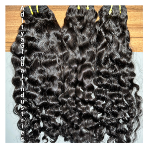 Vente en gros de cuticules vierges naturelles alignées Extensions de paquet de tissage de cheveux humains bouclés naturels Cheveux de style lisse et soyeux en vrac disponibles - Product Image 2