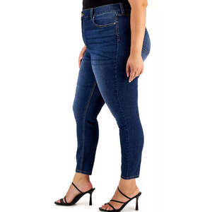 Jeans Skinny a Vita Alta Rosa Stile Celebrità per Donne Taglie Forti, Taglia 22W, Abbigliamento Plus Size Blu per Donne - Product Image 3