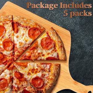 5 Pcs <b>Pizza</b> Peel 15.75 x 11.81 Inch Bamboo <b>Pizza</b> Peel Spatula <b>Pizza</b> Cutting Board with Handle for Kitchen Fruit Vegetables - Product Image 5