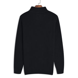 Venta al por mayor 100% algodón negro liso medio cremallera suéter personalizable invierno traje antiarrugas transpirable propiedades sólido - Product Image 4