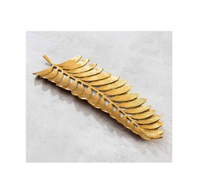 Handmade Large Leaf Shaped Aluminum Platter Nickel Polished Customized <b>Decorative</b> Food Serving Tray Kitchen Dining Table <b>Home</b> - Product Image 1
