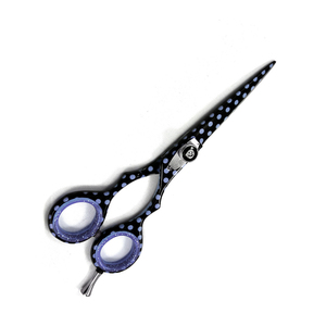 Dot Design Paper Coated Hair Salon Scissor Stainless Steel Barber Hair Cutting Scissors With Finger Rest and Adjustable Screw - Product Image 2