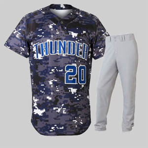 Uniformes de baseball personnalisés en gros, sublimés, à manches courtes, respirants et à séchage rapide pour les équipes - Product Image 1