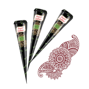 100% Natural <b>Henna</b> Mehndi <b>Cones</b> Premium Grade Ammonia-Free Pure Leaf Extract Pleasant Aroma Bright Color Bridal Women Cultural - Product Image 1