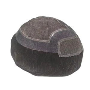 Peluca de Cabello Humano 100% con Frente de Encaje Mono, Parches de Tupé, Prótesis Capilar Taz, Alta Calidad BD - Product Image 6