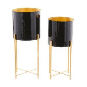 Support de pot de fleurs en fer noir style vintage, revêtement poudré, pour usage intérieur/extérieur, capacité 5L/8L, élégant - Product Image 3