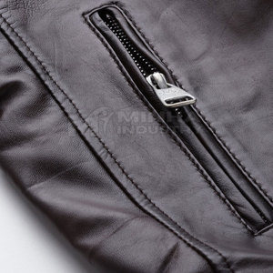 Chaqueta de cuero de invierno de alta calidad Chaqueta de cuero con logotipo personalizado Ropa de moda Chaqueta de cuero - Product Image 6