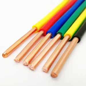 Alambre sólido de alta calidad y seguridad, cable eléctrico de aislamiento de PVC de un solo núcleo BV 1,5mm 2mm 4mm 6mm 10mm