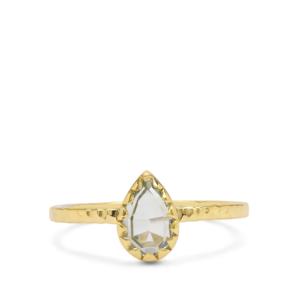 Bague en argent sterling plaqué or avec prasiolite verte, Constellation Lyra, bijoux fins - Product Image 2