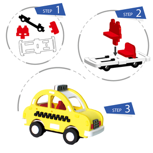 Jeu de puzzle 3D éducatif sur le thème des taxis pour enfants de 5 à 7 ans, 31 pièces, modèle de véhicule mobile en plastique - Product Image 4