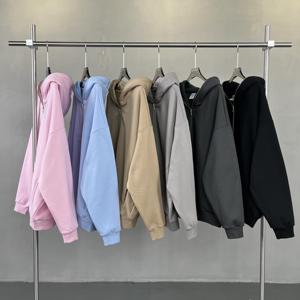 Logo personnalisé 100% coton polaire hommes haute qualité fermeture éclair sweats à capuche hommes sweat à capuche lavé pour hommes ensembles de sweat à capuche - Product Image 1