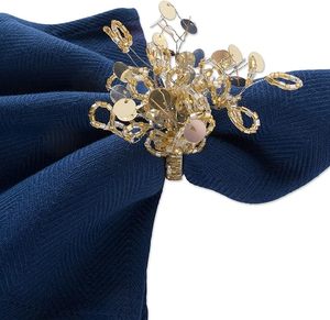 แหวนผ้าเช็ดปากสีทองประกายสุดหรูไม่ซ้ำใครรูปทรงวินเทจตกแต่งโต๊ะปาร์ตี้งานแต่งงานแหวนผ้าเช็ดปากสุดพิเศษ - Product Image 5