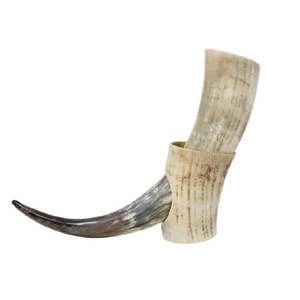 Cuerno Vikingo para Beber de Alta Calidad, Cuerno de Búfalo Pulido, Hecho a Mano, Regalo Empresarial, Soporte de Hierro, Decoraciones Navideñas Naturales - Product Image 1