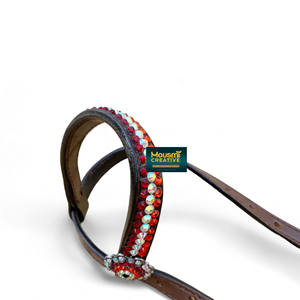 Cuello de cabeza y pecho de cuero occidental para caballo Totalmente diamantes de imitación Fascinado Western Horse Tack Sets Venta Exportador personalizado - Product Image 3