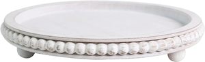 Plateau rond pour la décoration de la maison-Plateau perlé en bois blanc-Rond décoratif pour décor de table basse de salon, cuisine - Product Image 6
