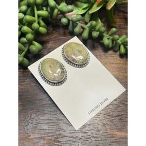 Peggy Skeets Royston Turquoise <b>Sterling</b> <b>Silver</b> Bezel Set <b>Stud</b> <b>Earrings</b> - Product Image 4