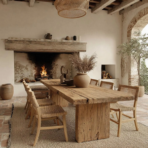 Mesa de Comedor Cuadrada de Roble Macizo Premium KALATRI, Muebles Rústicos Modernos y Ecológicos para Cocina, Hotel y Villa - Product Image 4