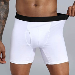 Sous-vêtements de sport pour homme en spandex/polyester noir uni, taille haute, respirants, séchage rapide, avec logo imprimé personnalisé sur la taille - Product Image 2