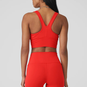 Conjuntos Deportivos de Nailon y Elastano de Última Moda, Diseño de Espalda Cruzada con Abertura en la Parte Delantera, Sujetador Deportivo de Yoga para Mujer - Product Image 3