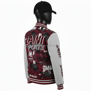 เสื้อแจ็คเก็ตวาร์ซิตี้ผู้หญิง ผ้าฟลีซ 350 GSM แขนเสื้อผ้าฟลีซ ตัวเสื้อผ้าทวิลหนา สีน้ำตาลแดง-เทา  แผงสีต่างๆ ปักโลโก้ตามสั่ง เสื้อแจ็คเก็ตวาร์ซิตี้ผู้หญิง - Product Image 5