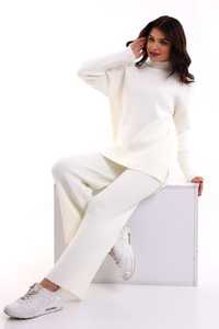 Conjunto de Dos Piezas de Punto para Mujer, Conjunto de Suéter Holgado de Cuello Alto y Pantalones de Alta Calidad, Tejido Suave - Product Image 6