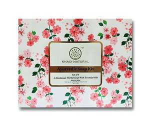 Kit de savon ayurvédique KHADI 4x100g | Savons naturels à base de plantes | Soins de la peau et bain rafraîchissant | Fait à la main (vente en gros) - Product Image 2